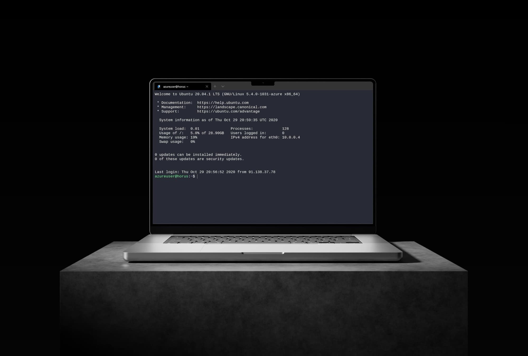 A laptop connected to a Suburban Cloud server session